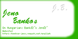 jeno bankos business card
